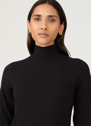 Women's Jersey Midi Dress in Black