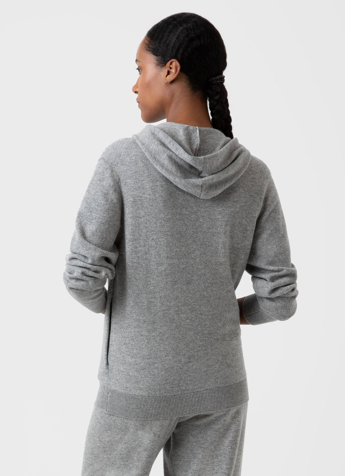 Women's Cashmere Zip Hoody in Grey