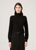 Women's Lambswool Funnel Neck Jumper in Black