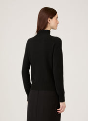 Women's Lambswool Funnel Neck Jumper in Black