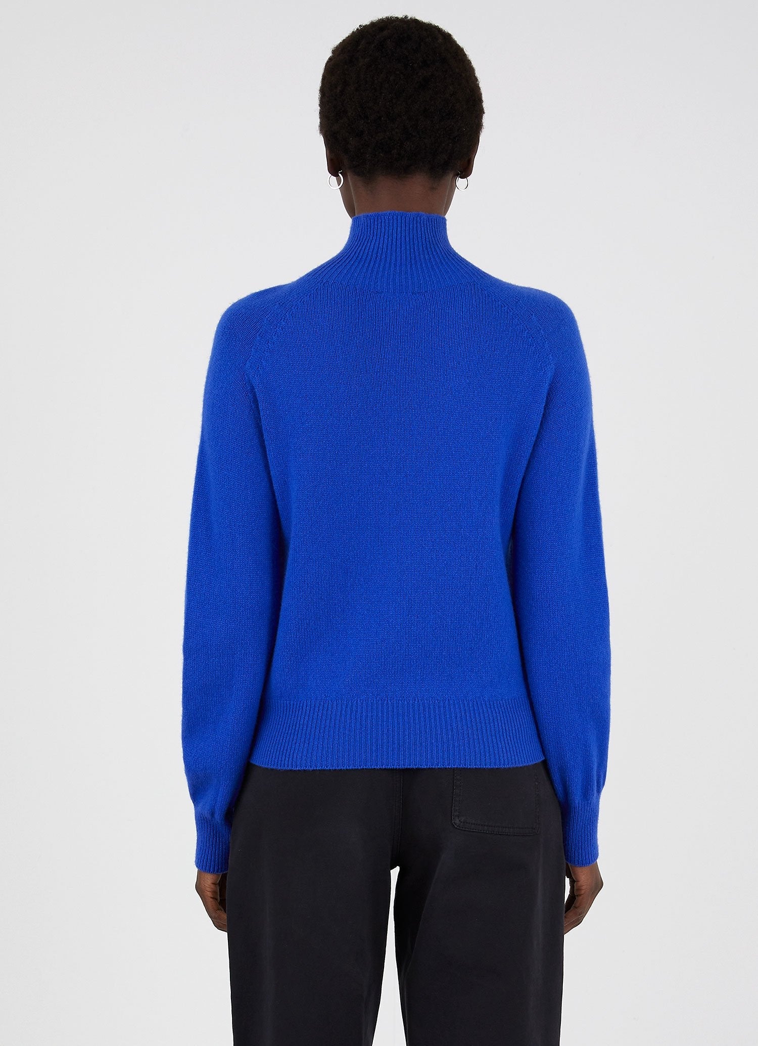 Women's Lambswool Funnel Neck Jumper in Klein