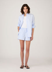 Women's Relaxed Poplin Shirt in Pastel Blue