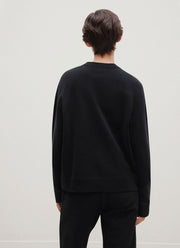 Women's Relaxed Loopback Sweatshirt in Black