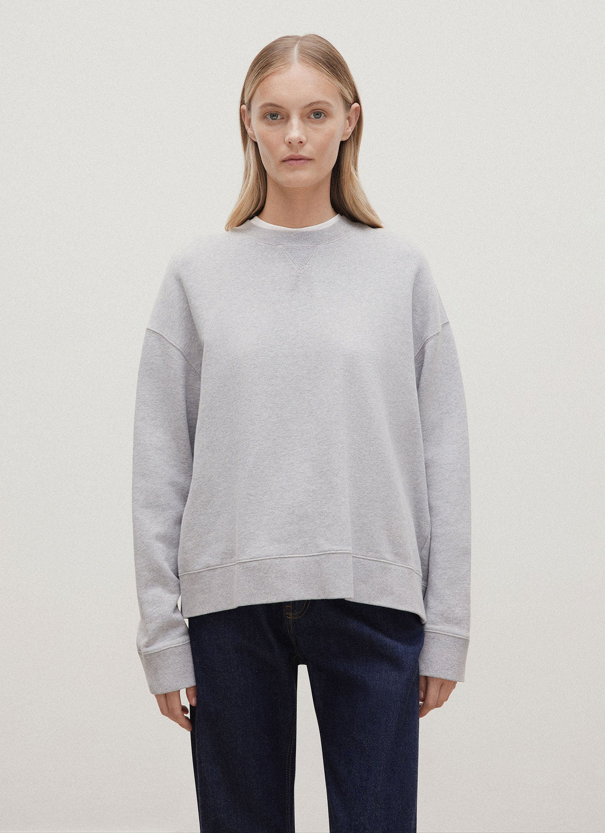 Women's Relaxed Loopback Sweatshirt in Grey Melange