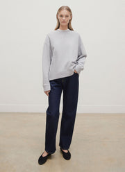 Women's Relaxed Loopback Sweatshirt in Grey Melange