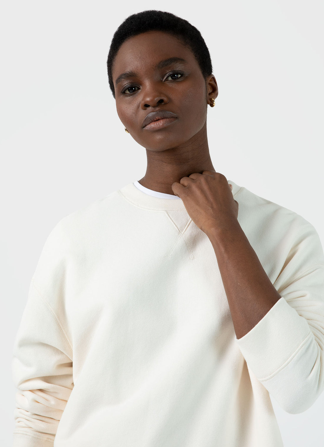 Women's Relaxed Loopback Sweatshirt in Archive White