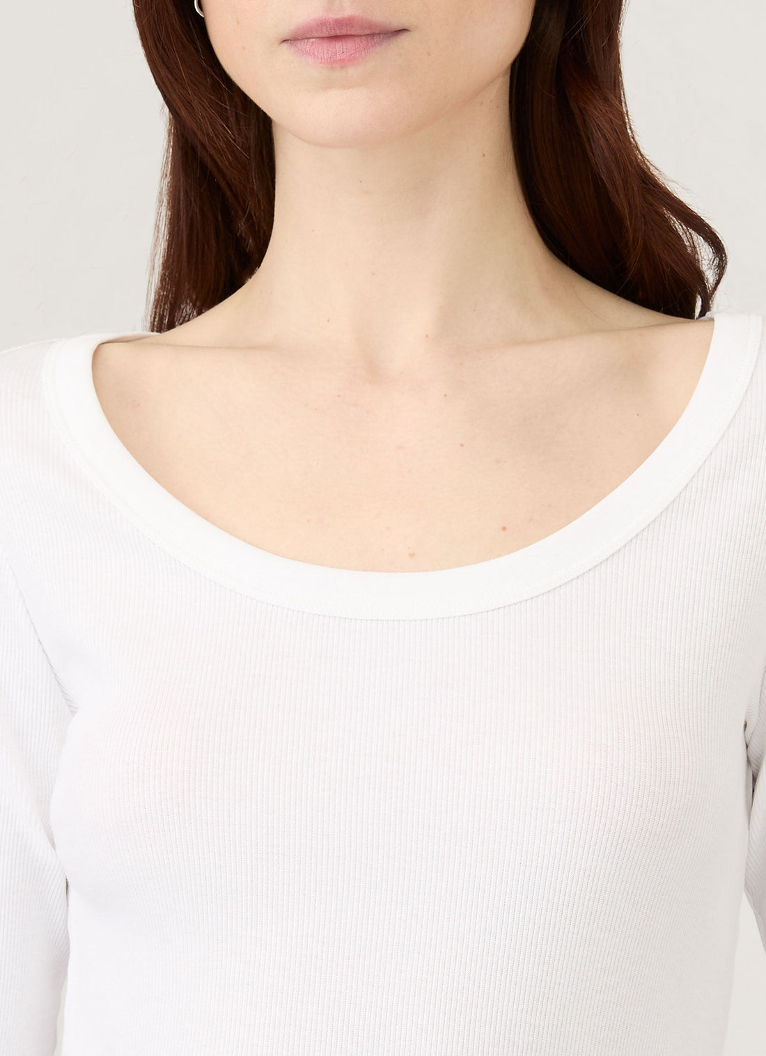 Women's Ribbed Scoop Neck T-shirt in White