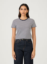 Women's Classic T-shirt in Navy/White English Stripe