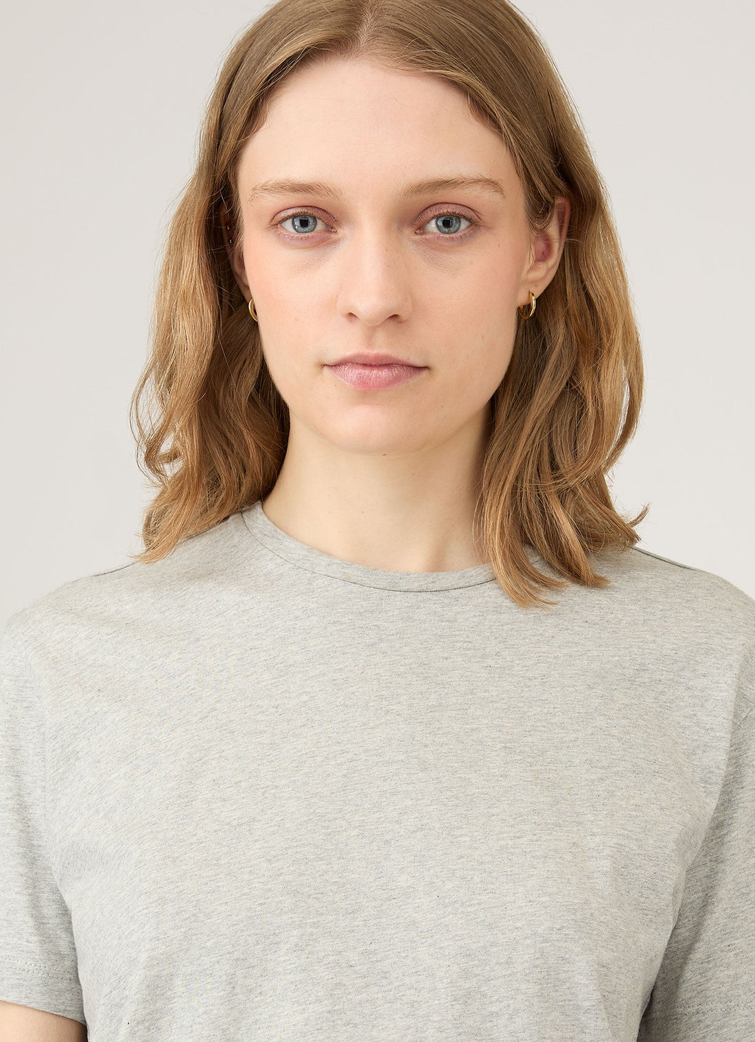 Women's Boy Fit T-shirt in Grey Melange