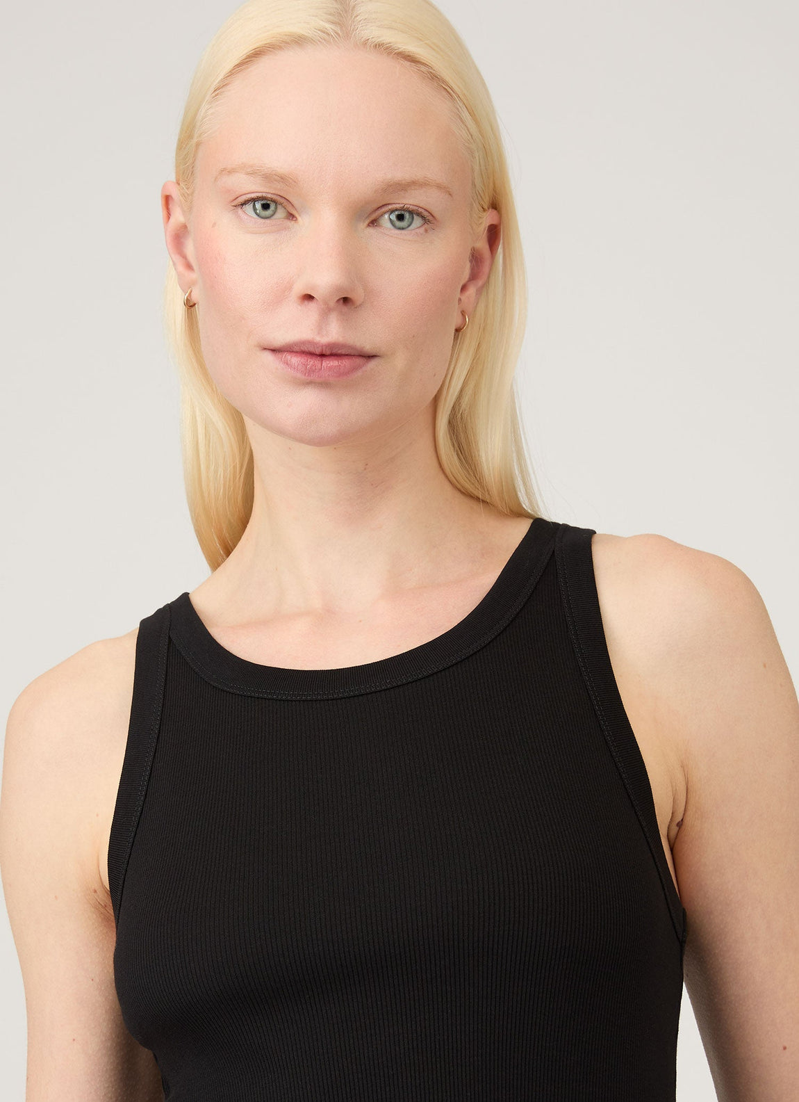 Women's Ribbed Tank Top in Black