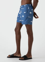 Men's Matt Blease Drawstring Swim Shorts in Today's Forecast Print