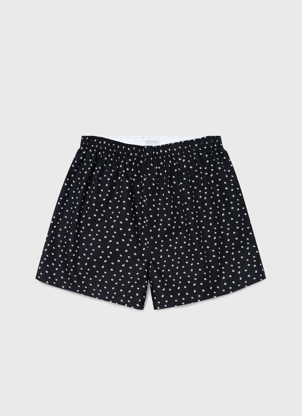 Men's Classic Print Boxer Shorts in Hole Spot Print Black