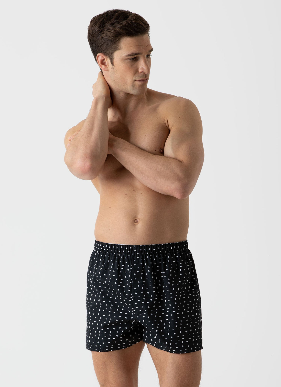 Men's Classic Print Boxer Shorts in Hole Spot Print Black