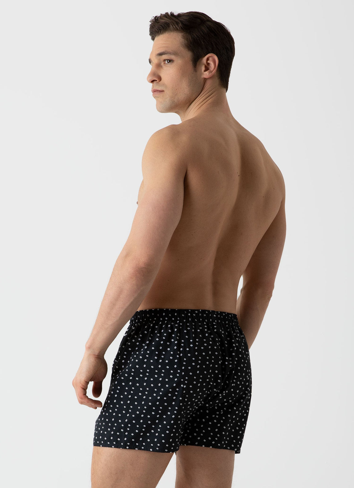 Men's Classic Print Boxer Shorts in Hole Spot Print Black