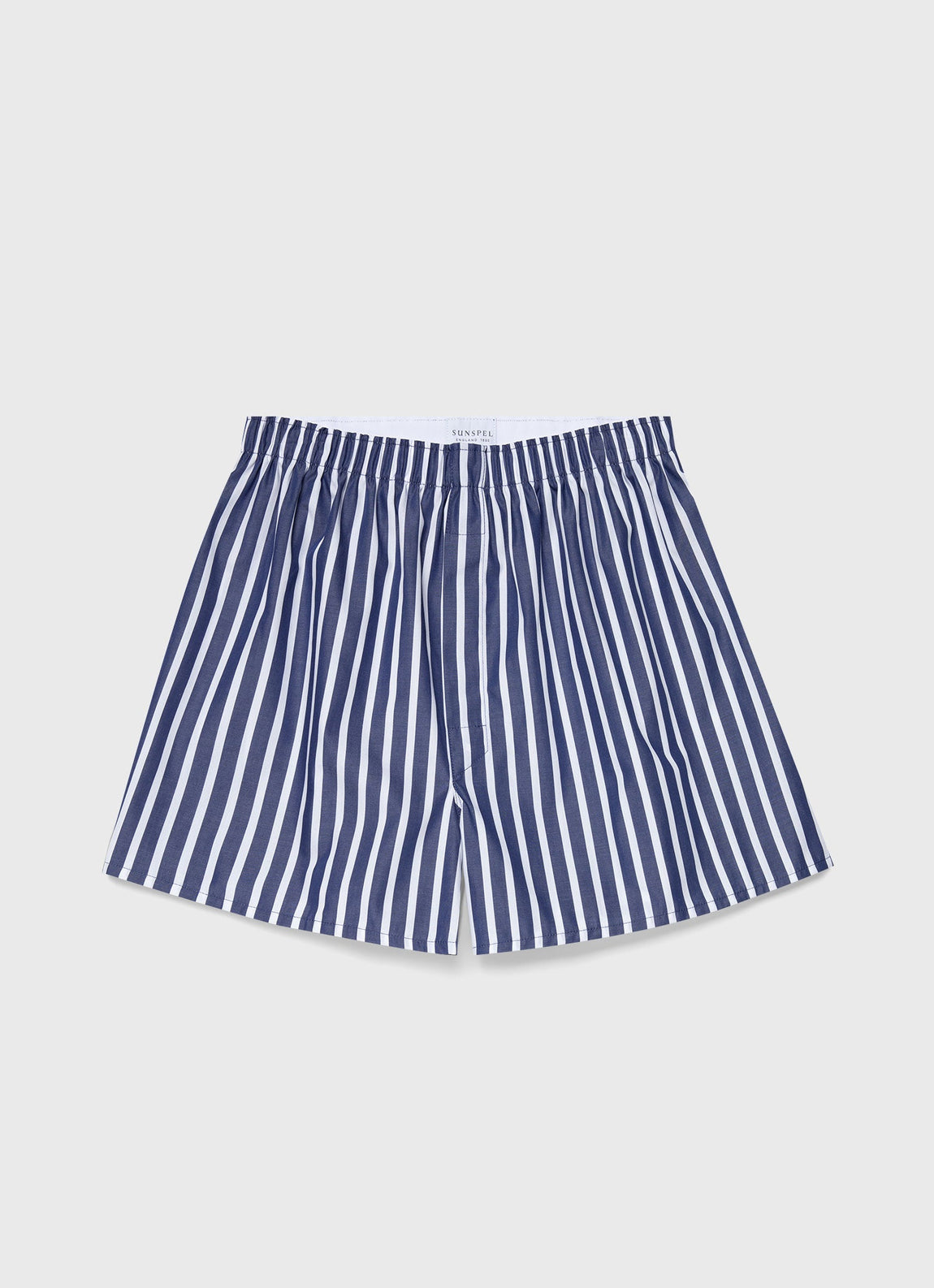 Men's Classic Boxer Shorts in Navy/White Wide Stripe
