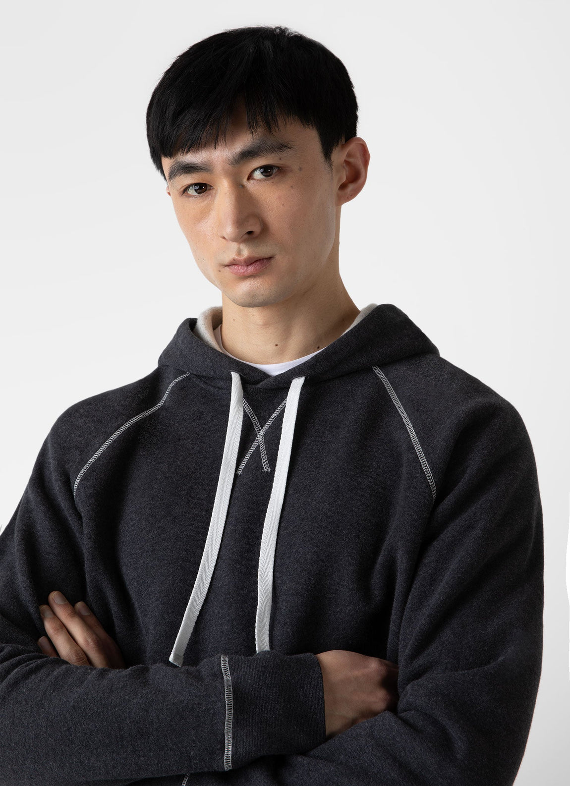 Men's Fleeceback Hoody in Charcoal Melange