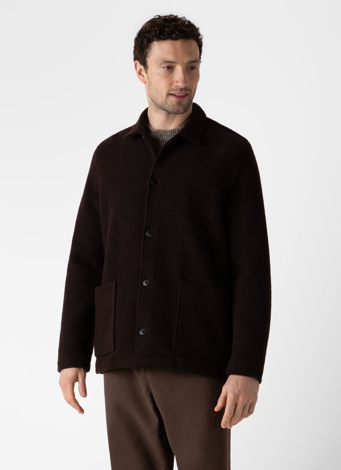 Men's Wool Donkey Jacket in Coffee