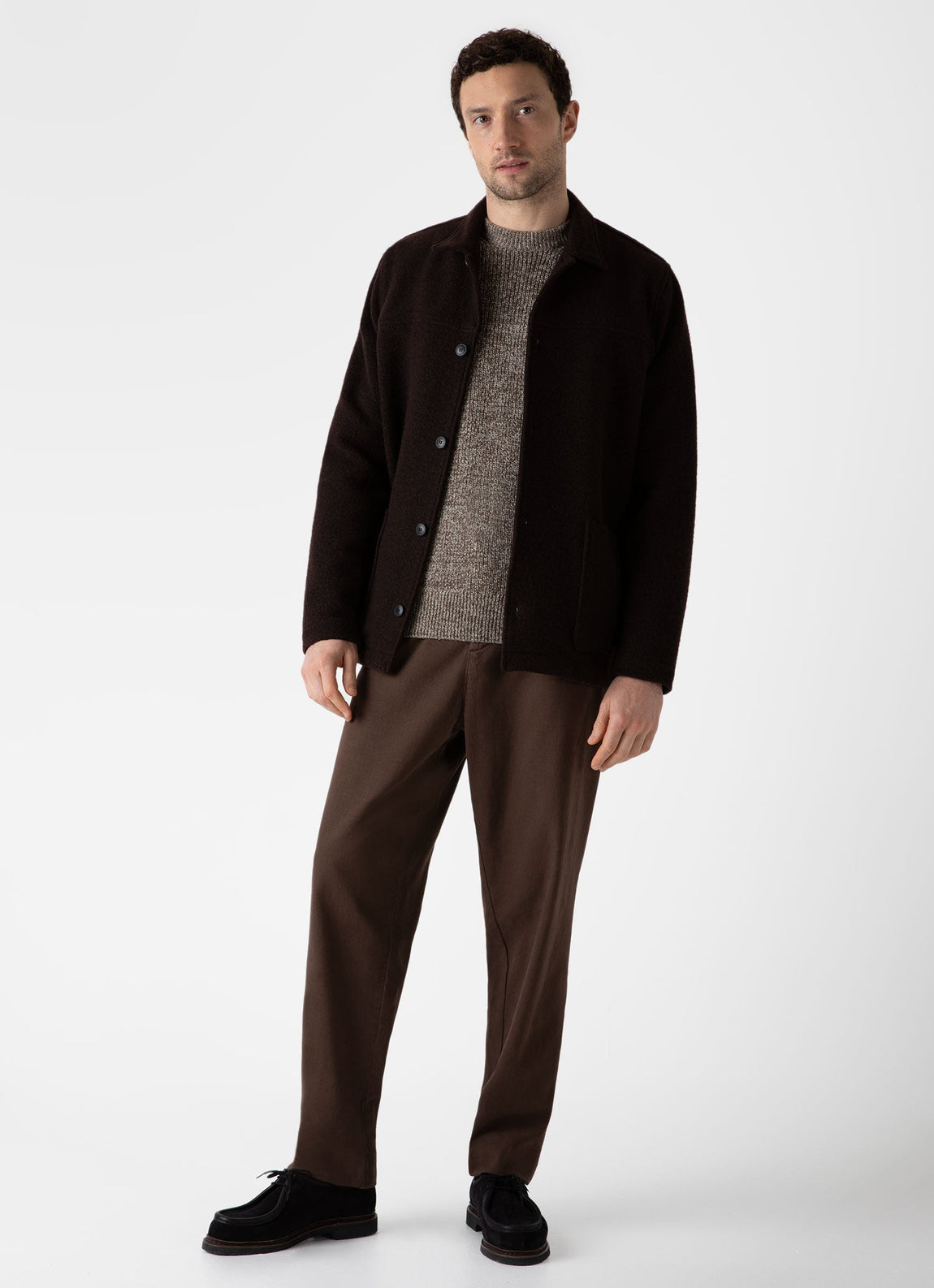 Men's Wool Donkey Jacket in Coffee