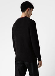 Men's Lambswool Crew Neck Jumper in Coffee Twist