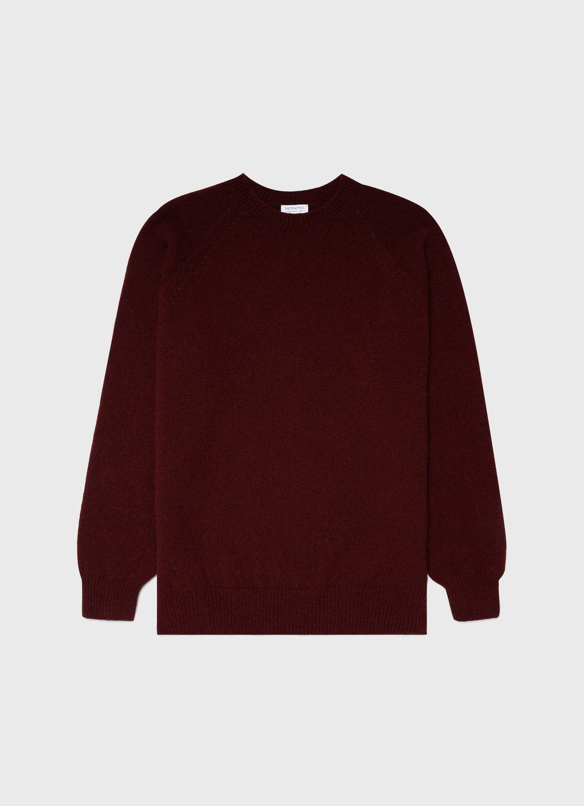 Men's Lambswool Crew Neck Jumper in Maroon