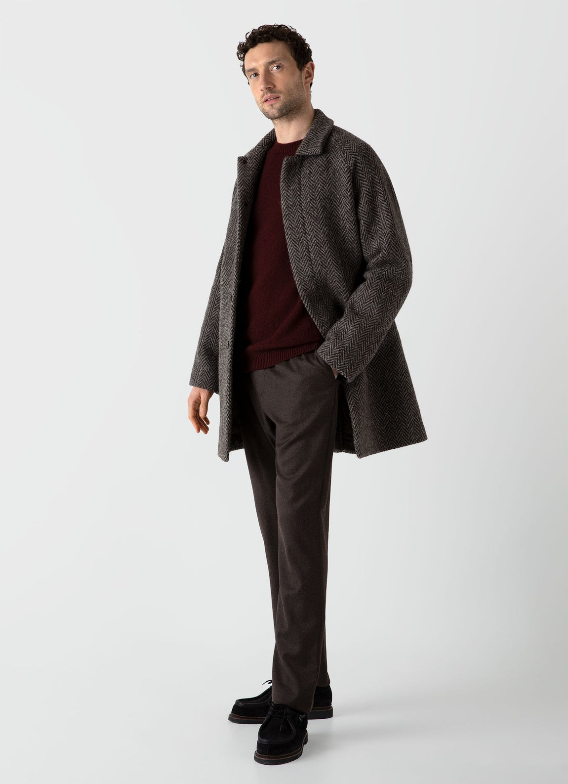 Men's Lambswool Crew Neck Jumper in Maroon