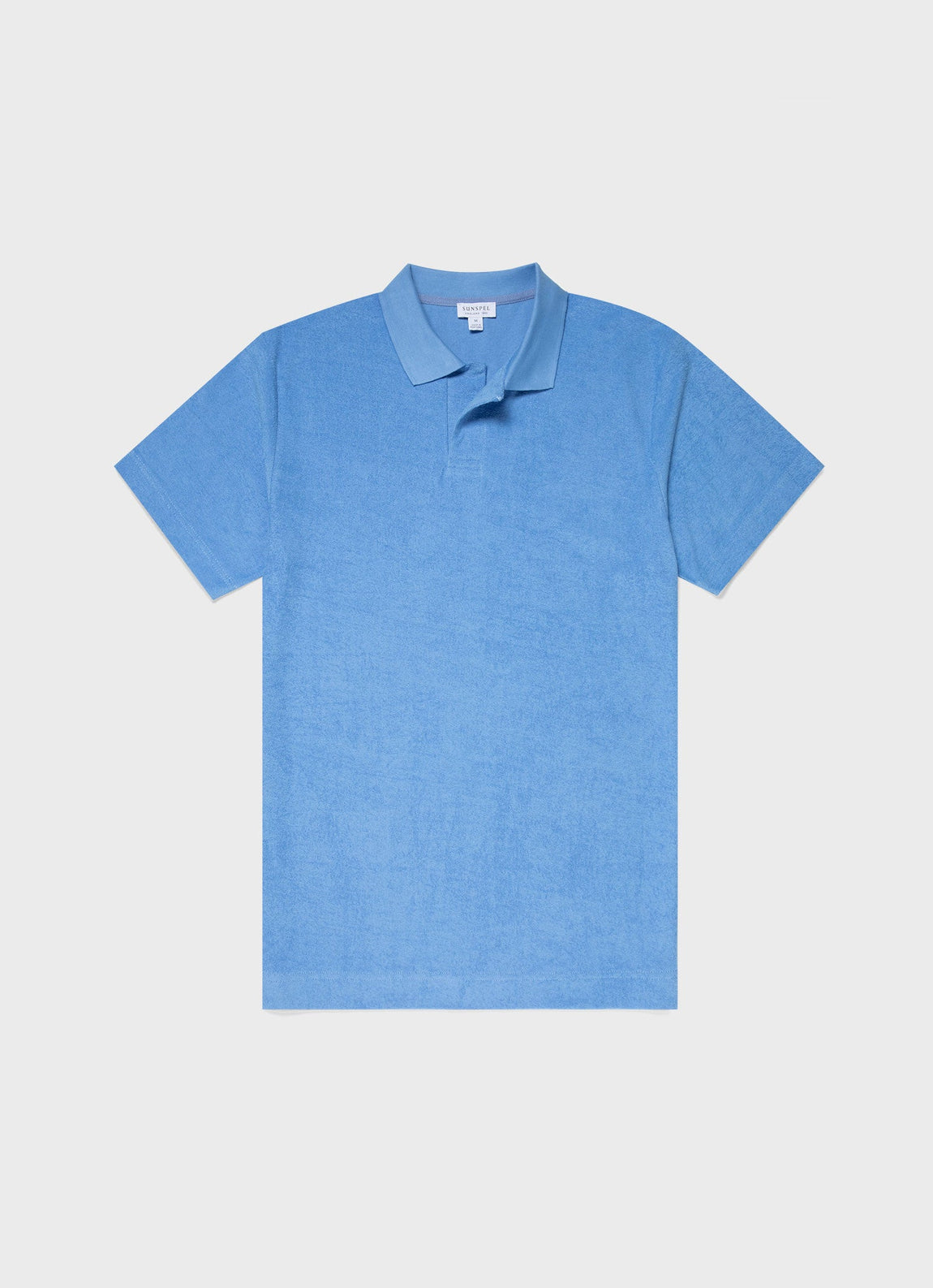 Men's Towelling Polo Shirt in Cool Blue