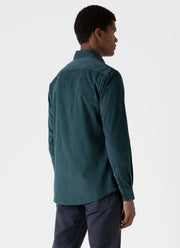 Men's Fine Cord Shirt in Peacock