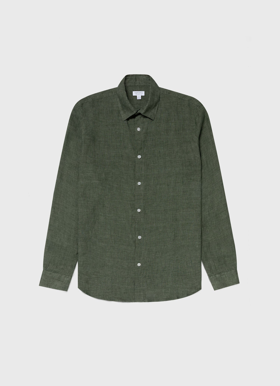 Men's Linen Shirt in Hunter Green