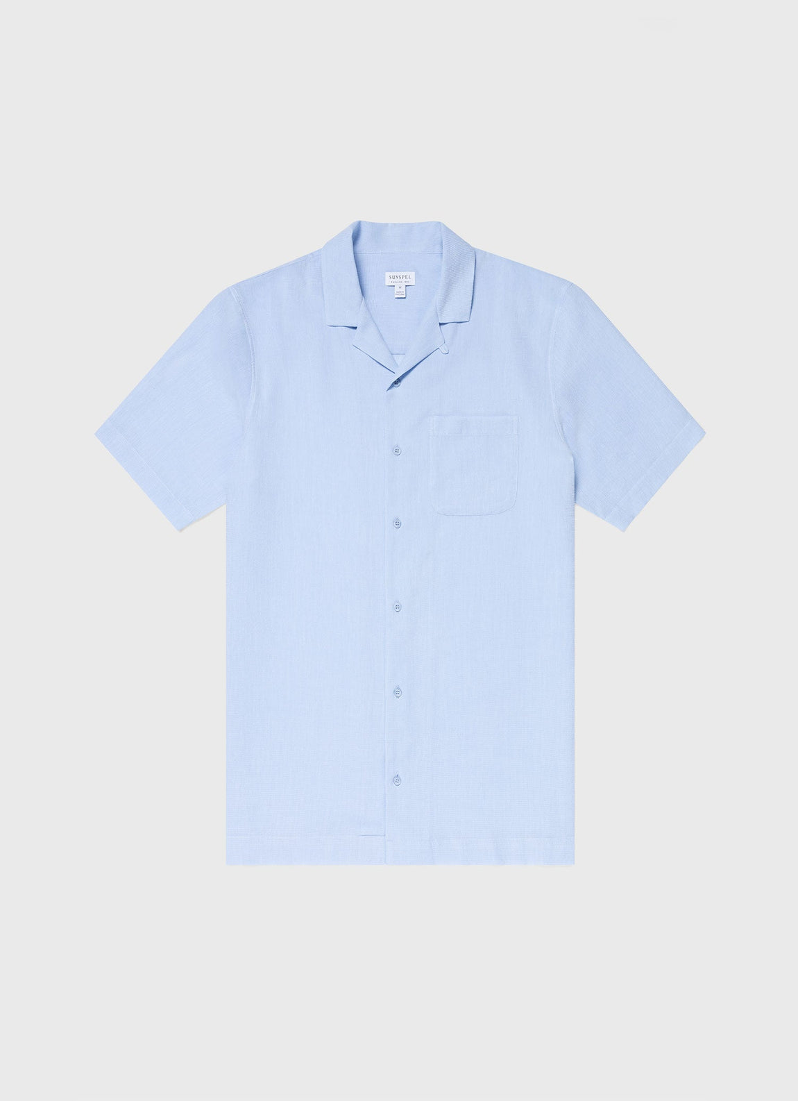 Men's Waffle Camp Collar Shirt in Cool Blue