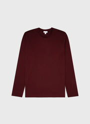 Men's Long Sleeve Riviera Midweight T-shirt in Maroon