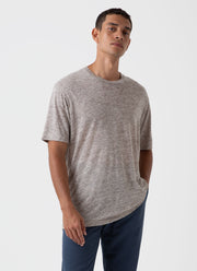 Men's Linen T-shirt in Oatmeal Melange