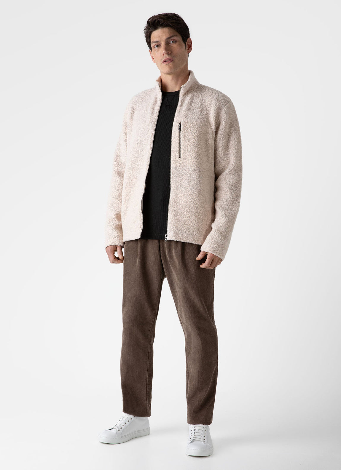 Men's Long Sleeve Waffle T-shirt in Coffee