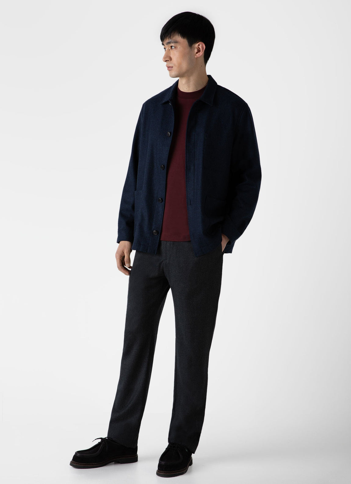 Men's Brushed Cotton T-shirt in Maroon