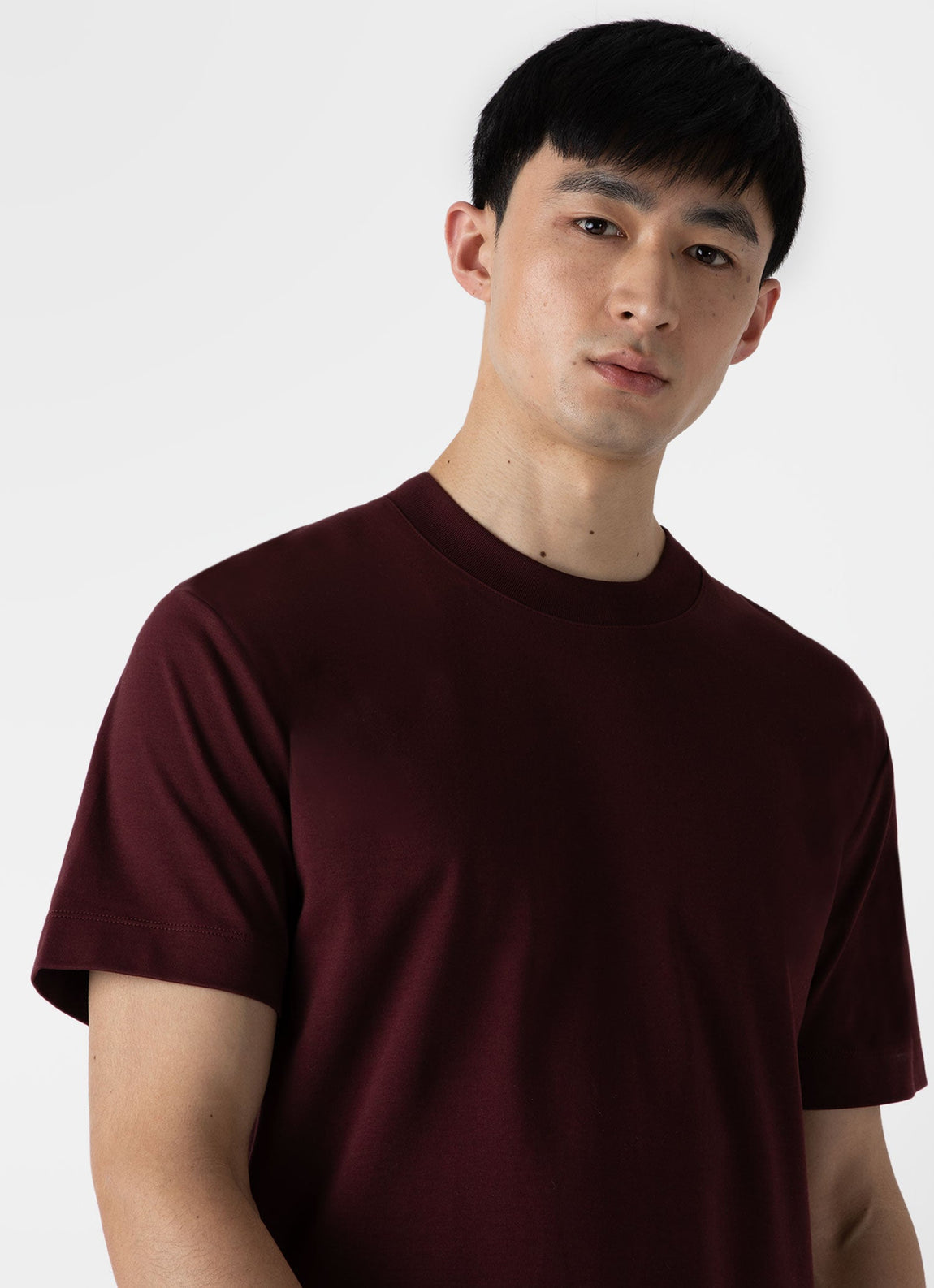 Men's Brushed Cotton T-shirt in Maroon