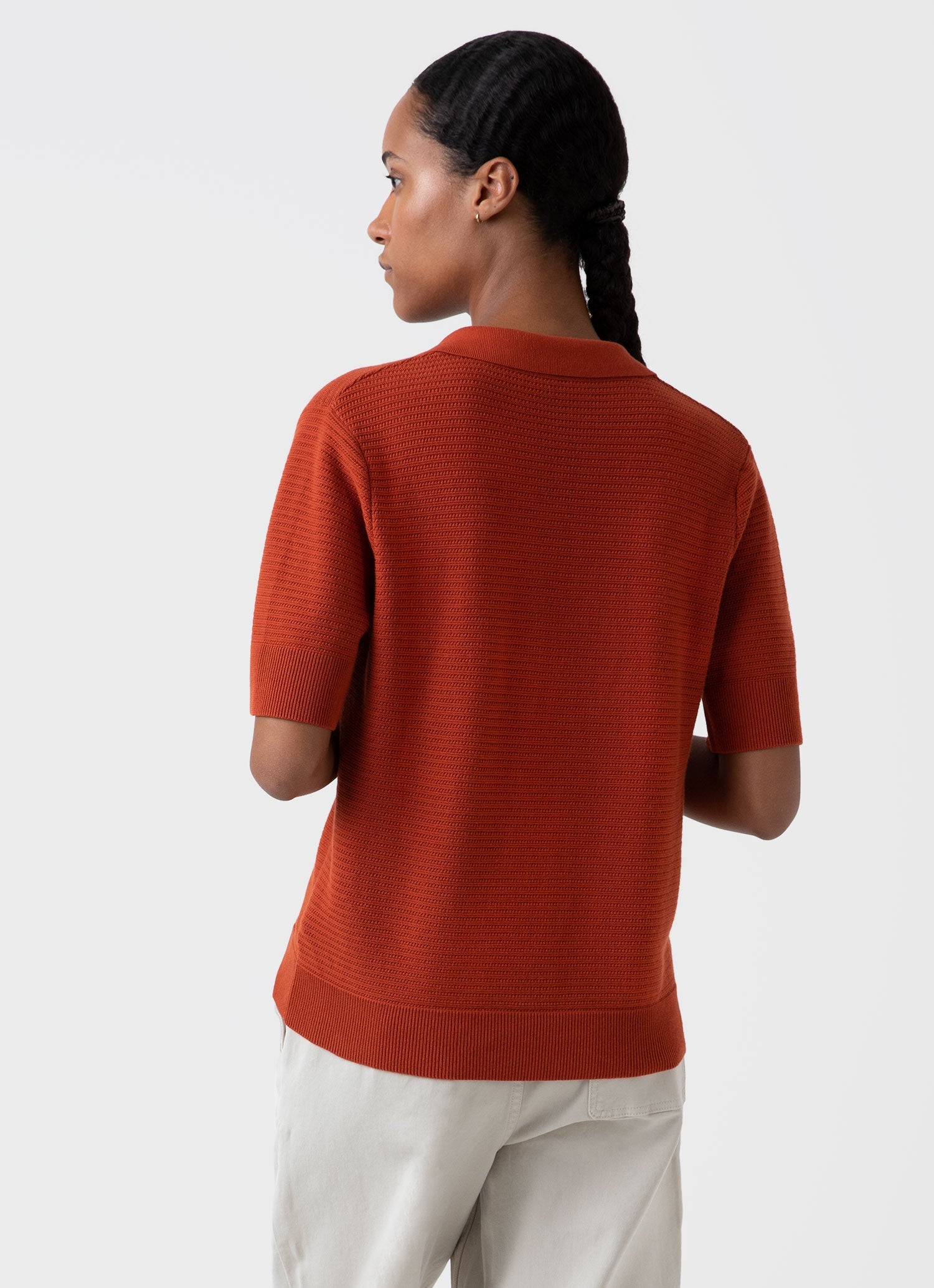 Women's Archive Knit Polo in Burnt Sienna