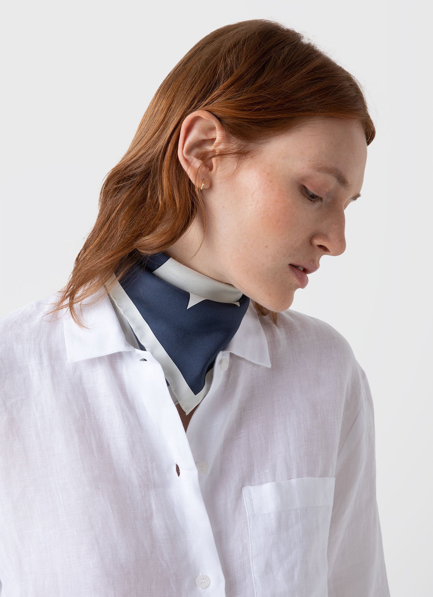 Women's Short Sleeve Linen Shirt in White