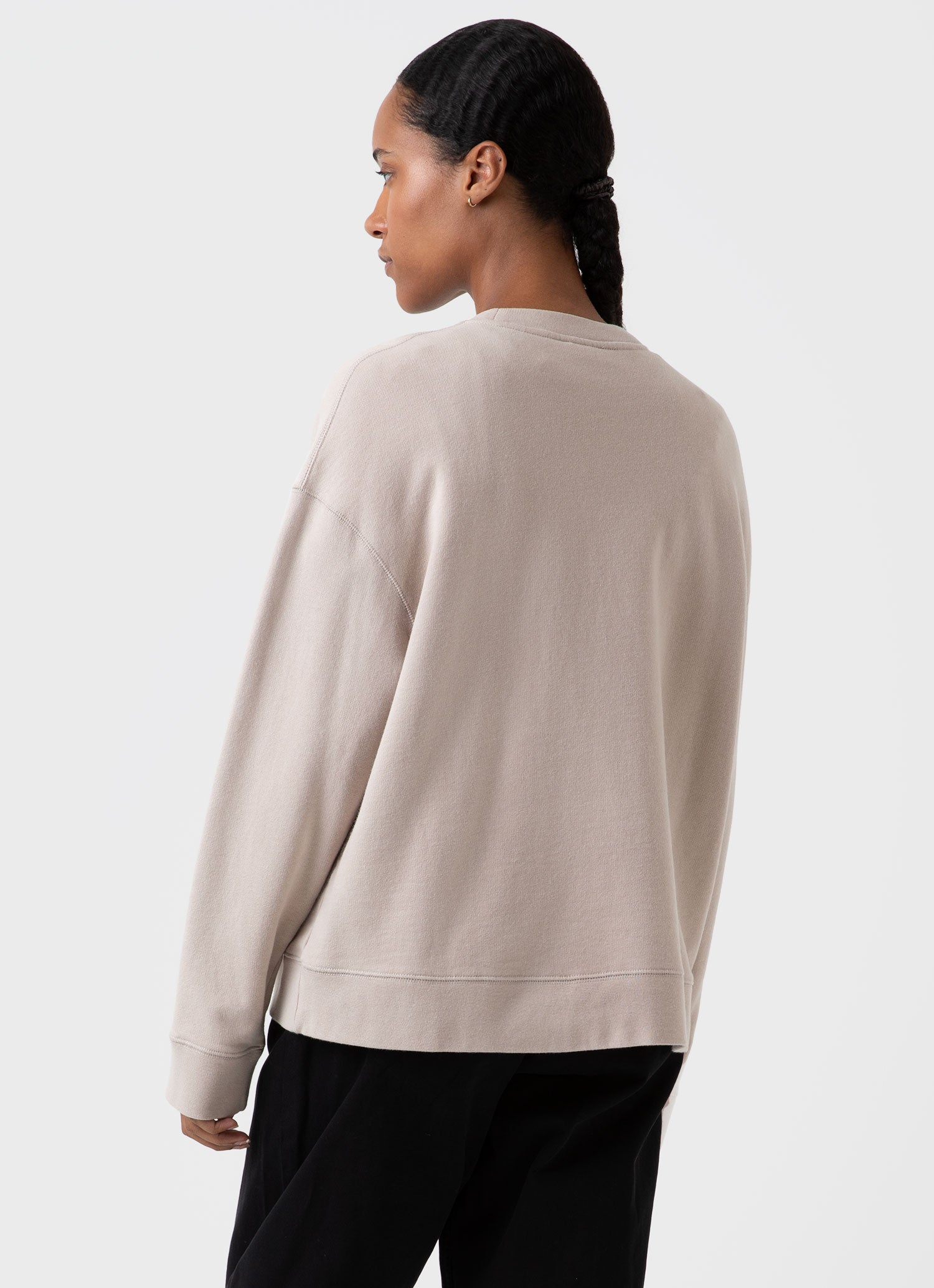 Women's Relaxed Loopback Sweatshirt in Light Sand