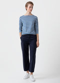 Bluestone/Ecru Breton Stripe