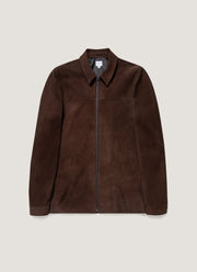 Men's Suede Harrington Jacket in Cocoa