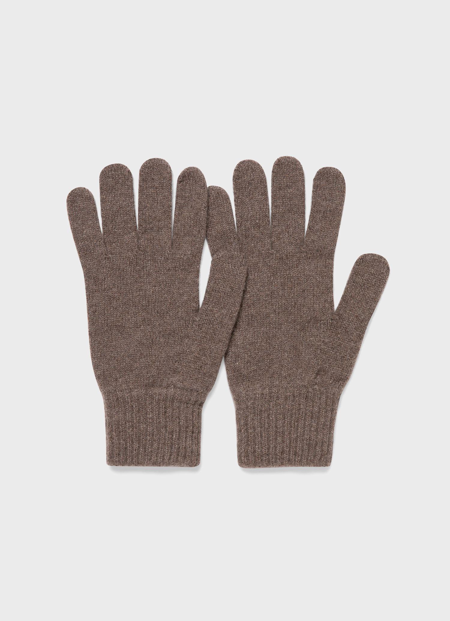 Cashmere Knitted Glove in Umber Brown