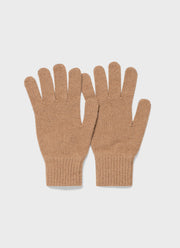 Cashmere Knitted Glove in Brown Melange