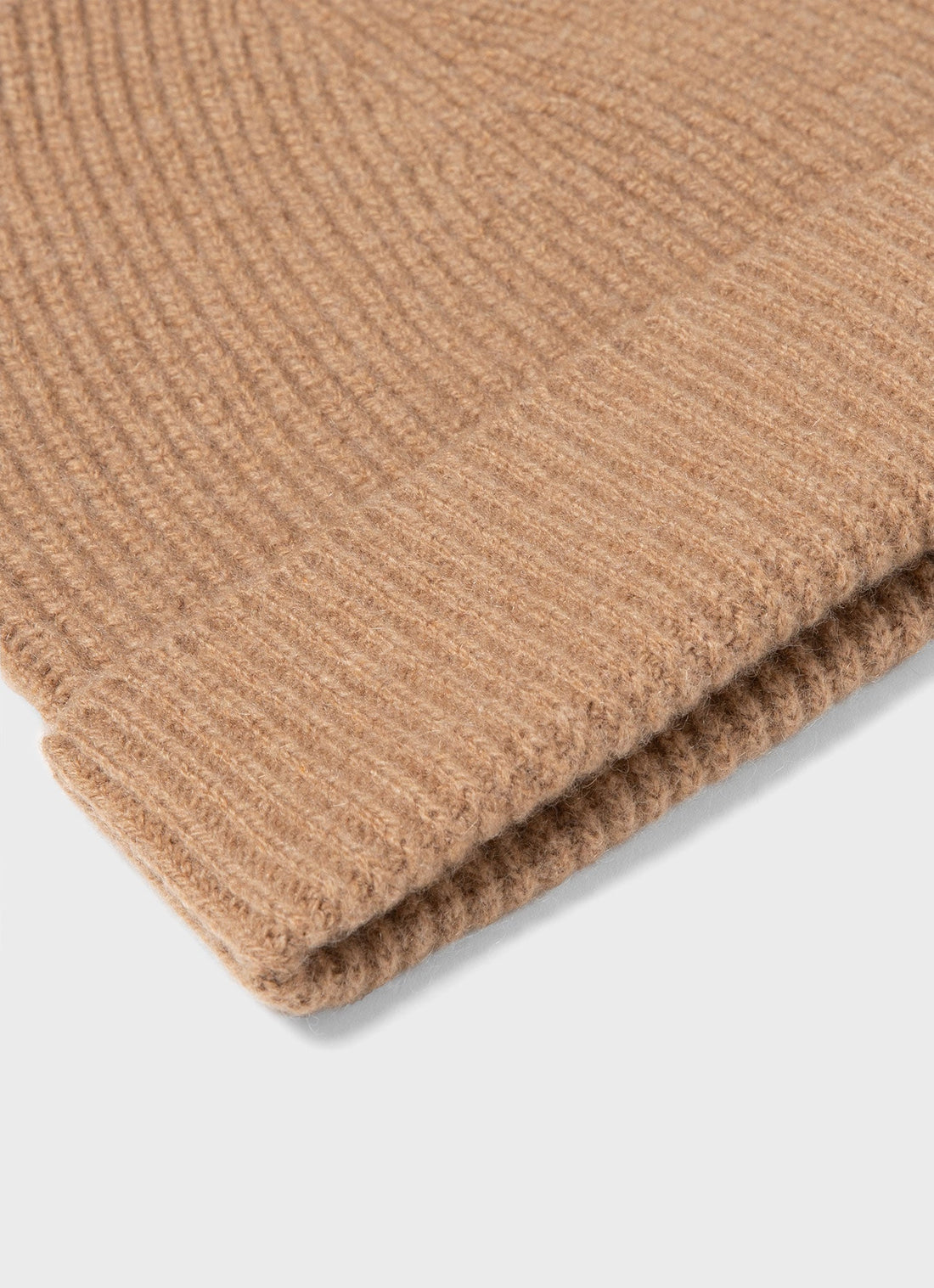 Cashmere Ribbed Hat in Brown Melange