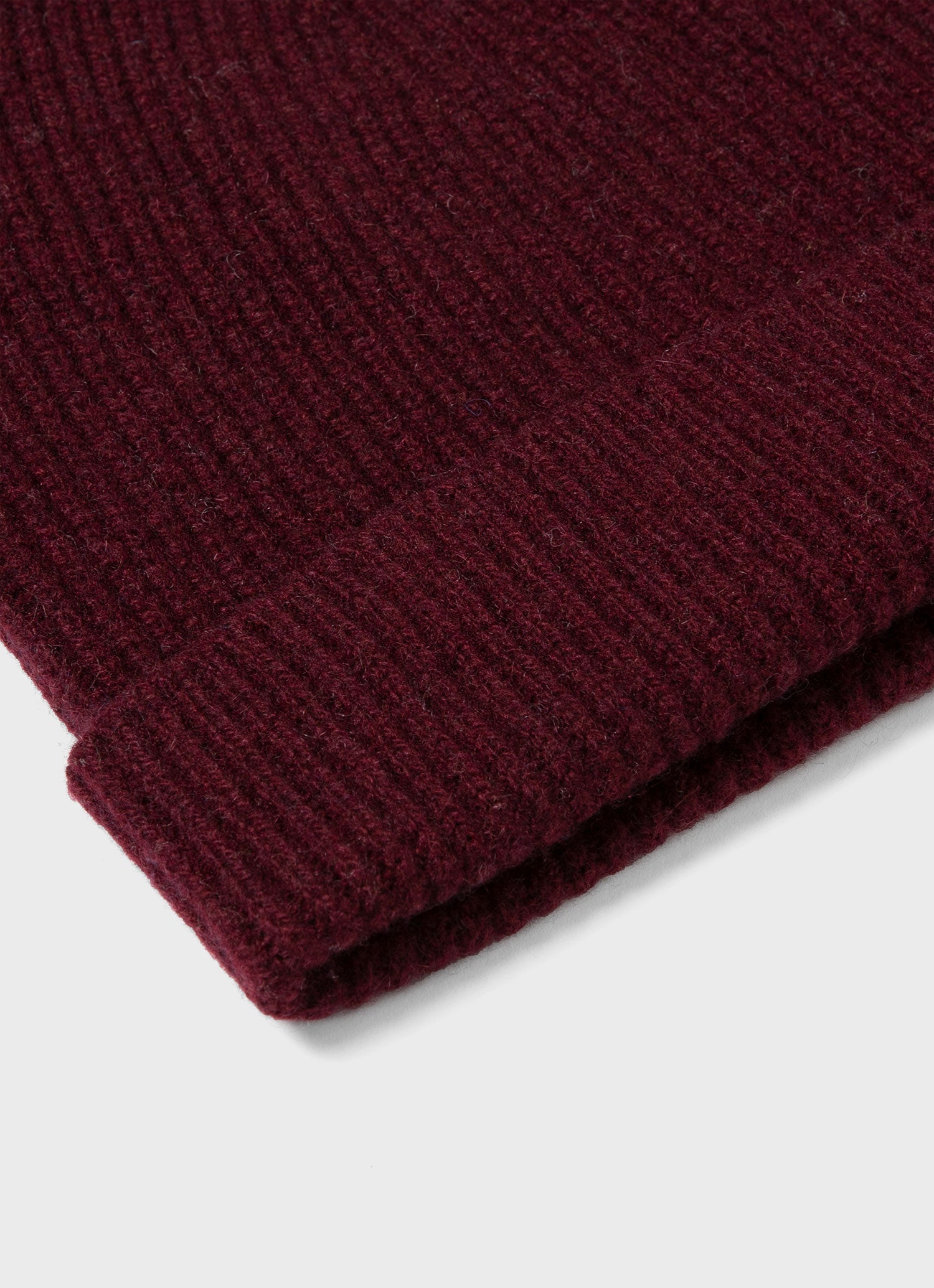 Cashmere Ribbed Hat in Port