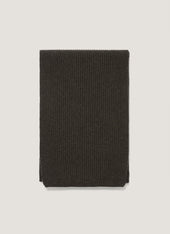 Cashmere Ribbed Scarf in Dark Green