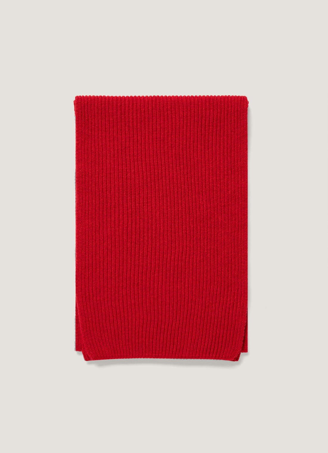 Men's Cashmere Ribbed Scarf in Ruby Red