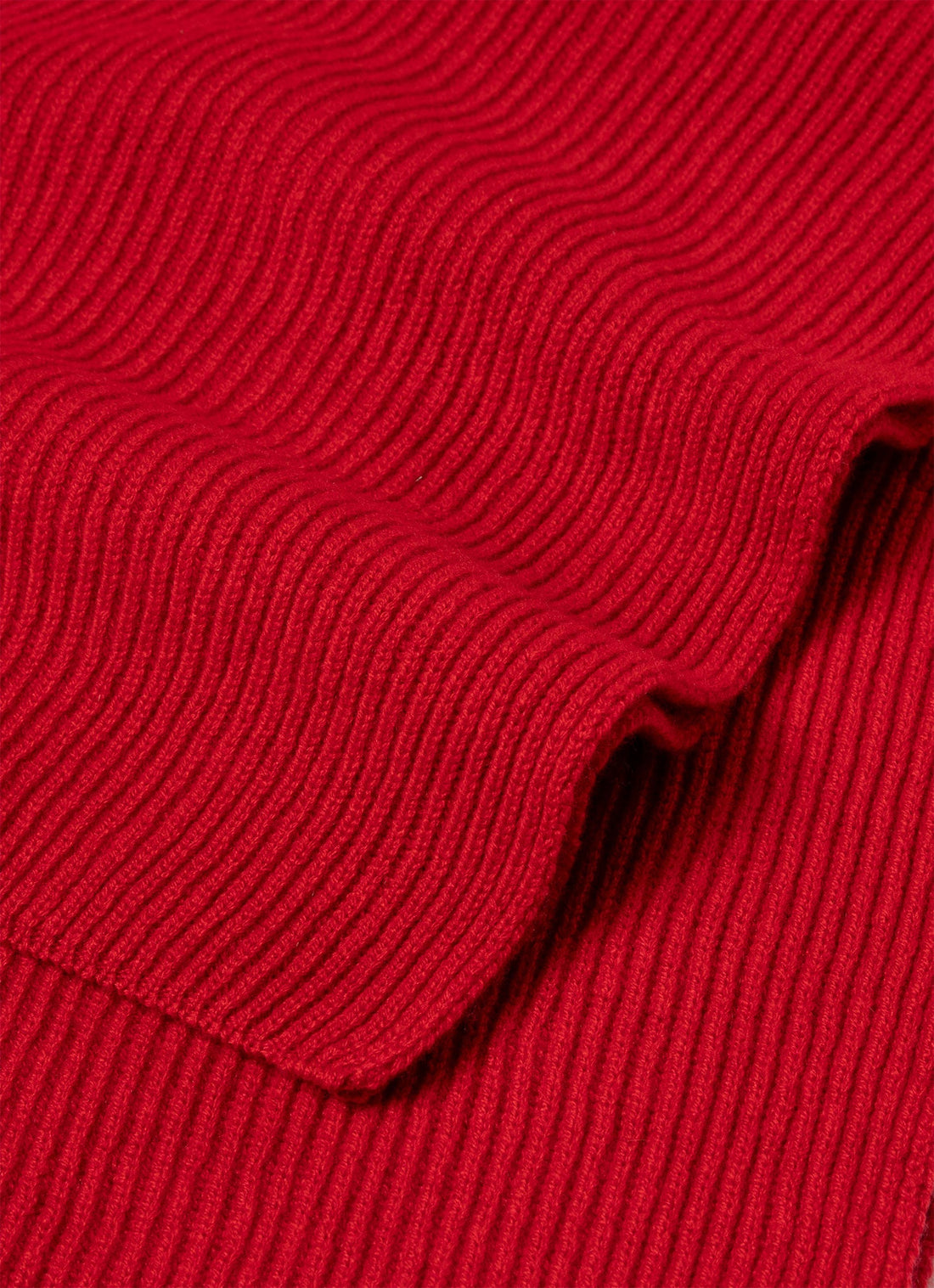 Men's Cashmere Ribbed Scarf in Ruby Red