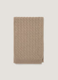Men's Cashmere Cable Scarf in Mink