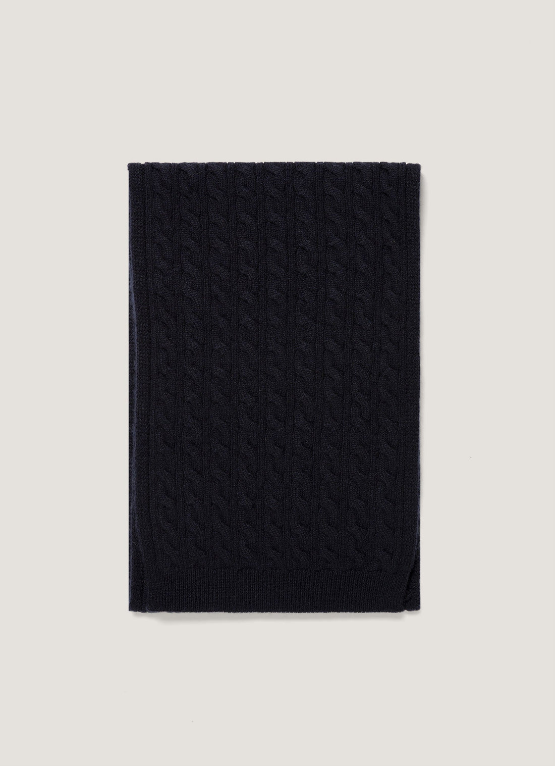 Men's Cashmere Cable Scarf in Navy