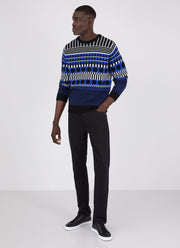 Men's Sunspel and Camille Walala Fair Isle Jumper in Klein/Black/White