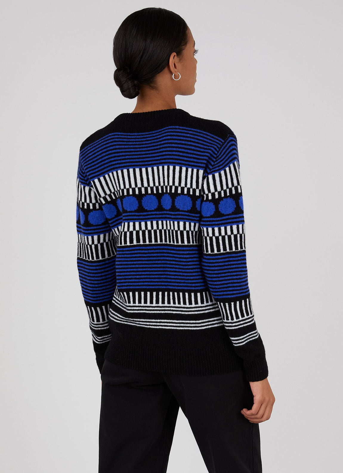 Women's Sunspel and Camille Walala Fair Isle Jumper in Klein/Black/White